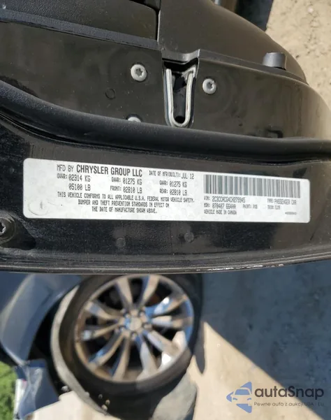 2012 Chrysler 300 Limited from USA, damaged, VIN 2C3CCACG4CH279945